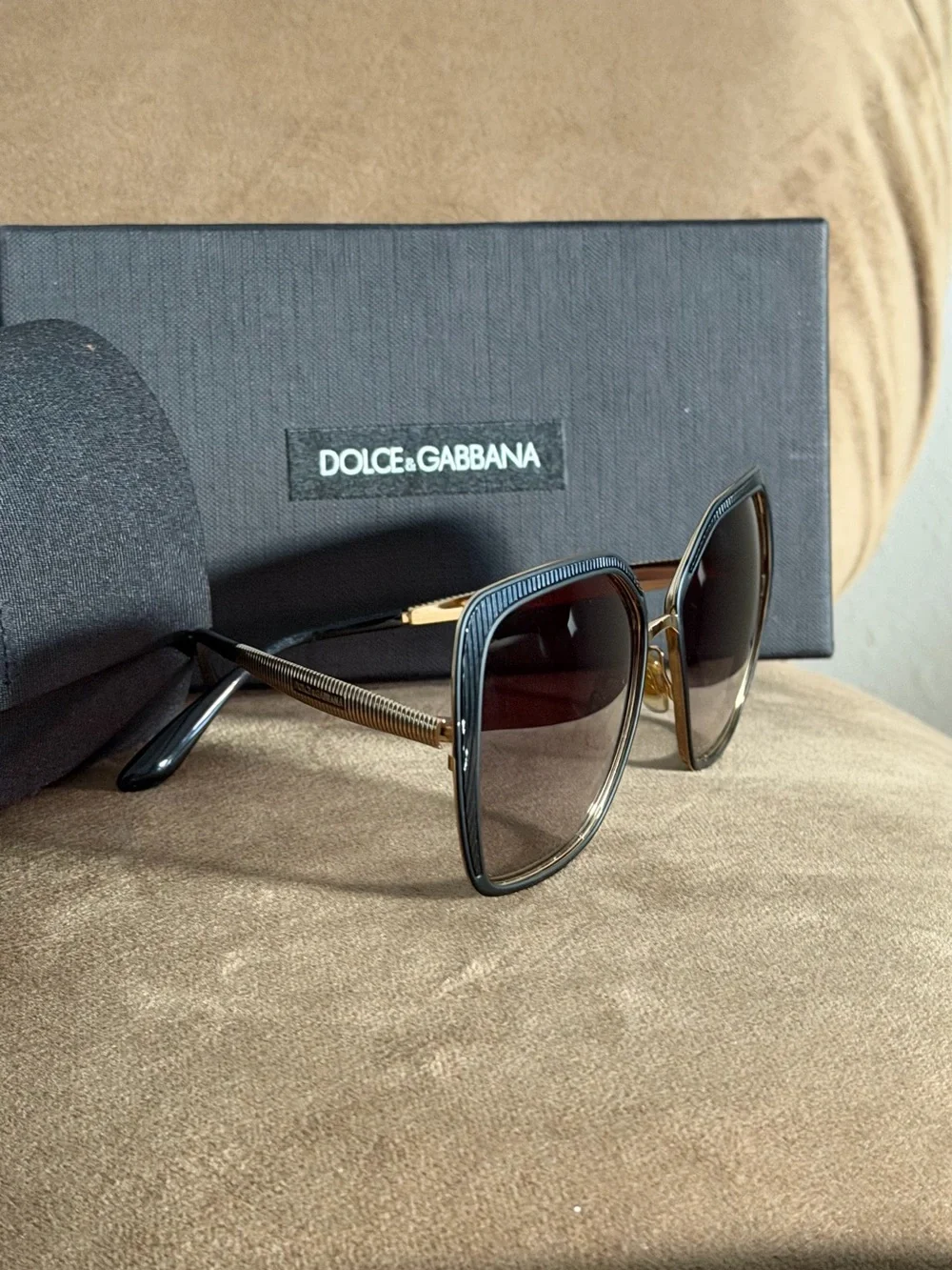 Dolce & Gabbana Black Oversized Square Women's Sunglasses
